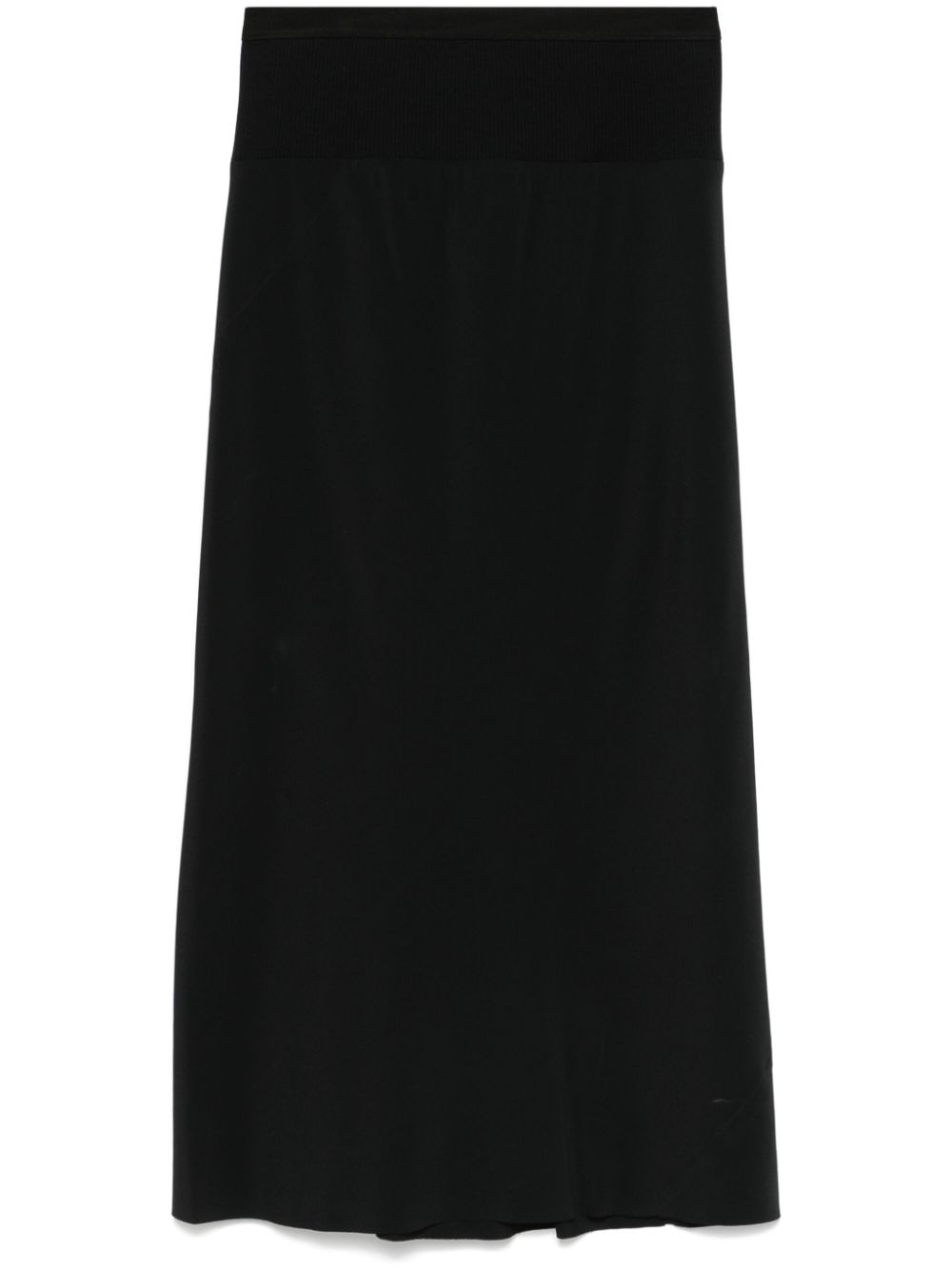 Elasticated-waist midi skirt - Black