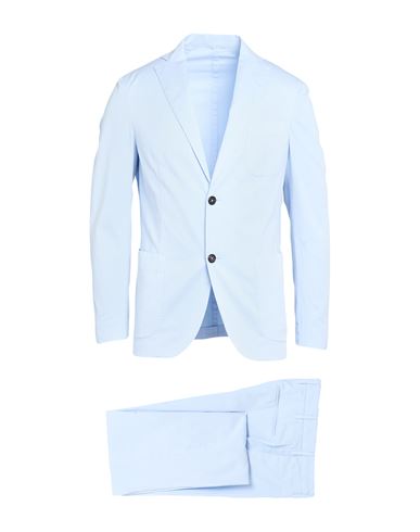Man Suit Sky blue Size 38 Cotton, Elastane