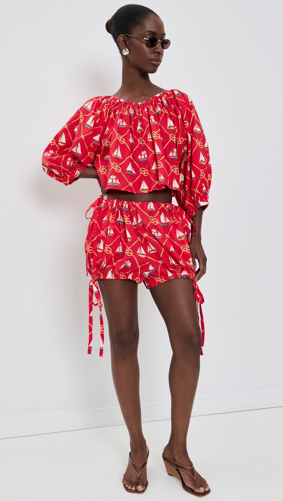Bubble Shorts Sailing Knots Captain Red One Size