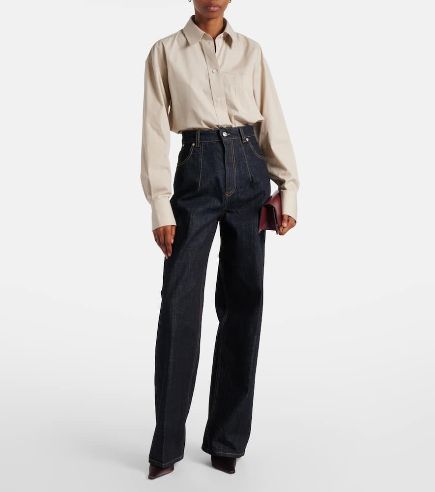 Cropped cotton shirt
