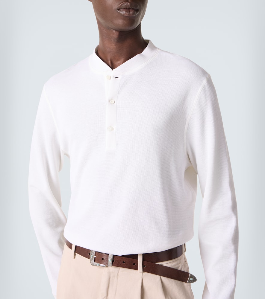 Cotton and silk Henley shirt