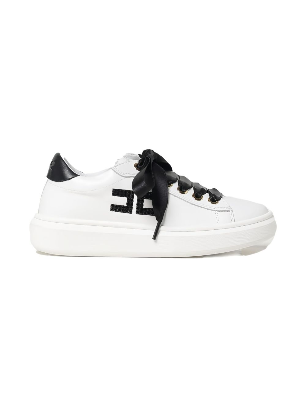 Leather lace-up sneakers - White