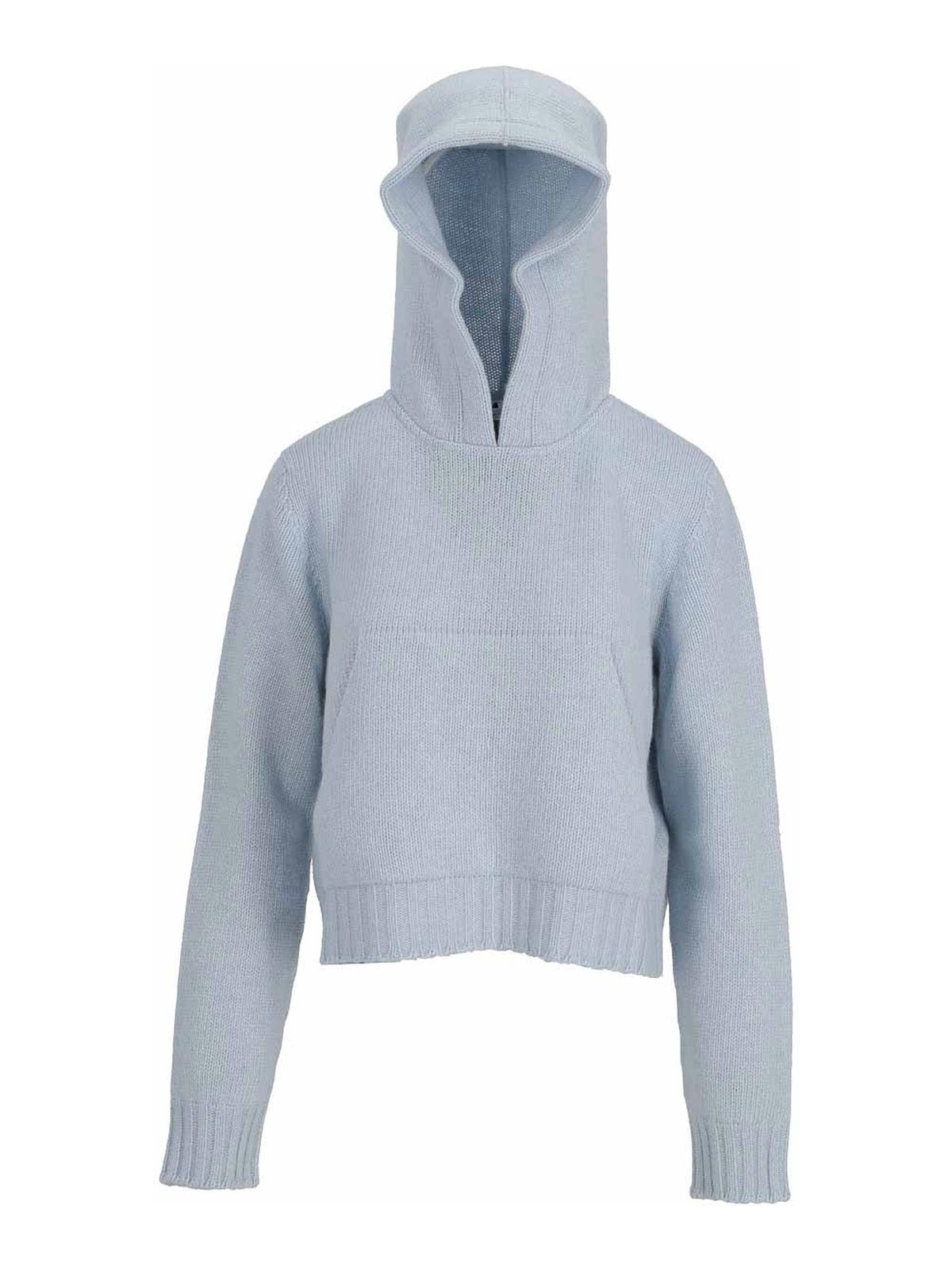 Curved Logo Knitted Hoodie