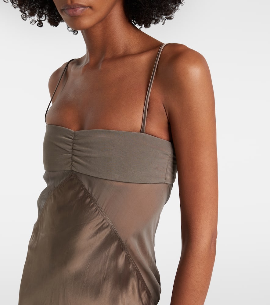 Combo silk-trimmed satin gown