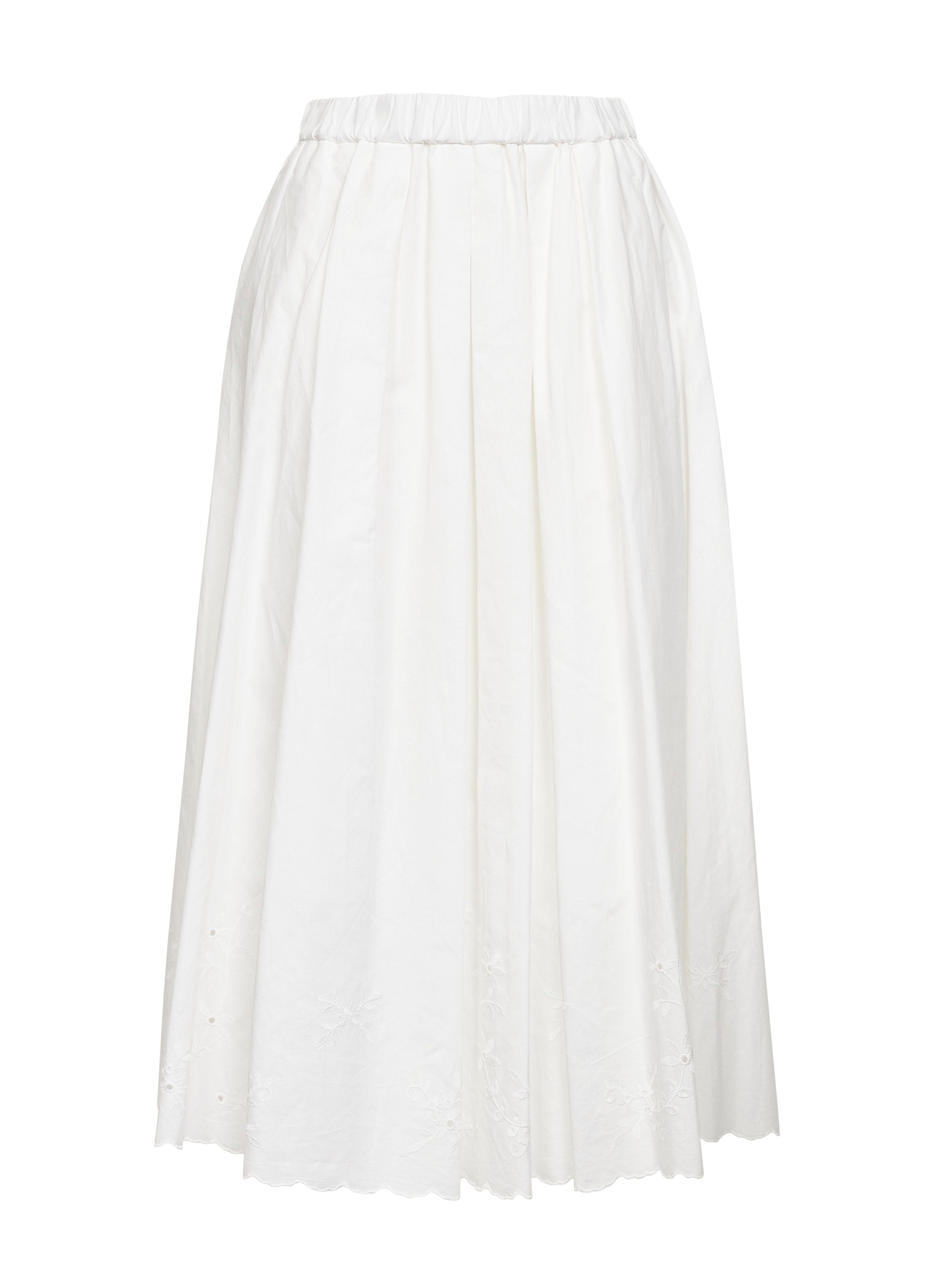 Broderie Anglaise A-Line Skirt — White