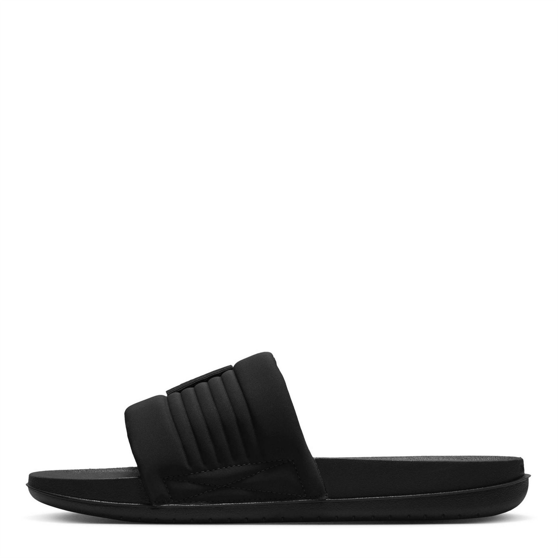 Nike Mens Offcourt Adjust Slides Open Toe Flats in Black/White-Bla