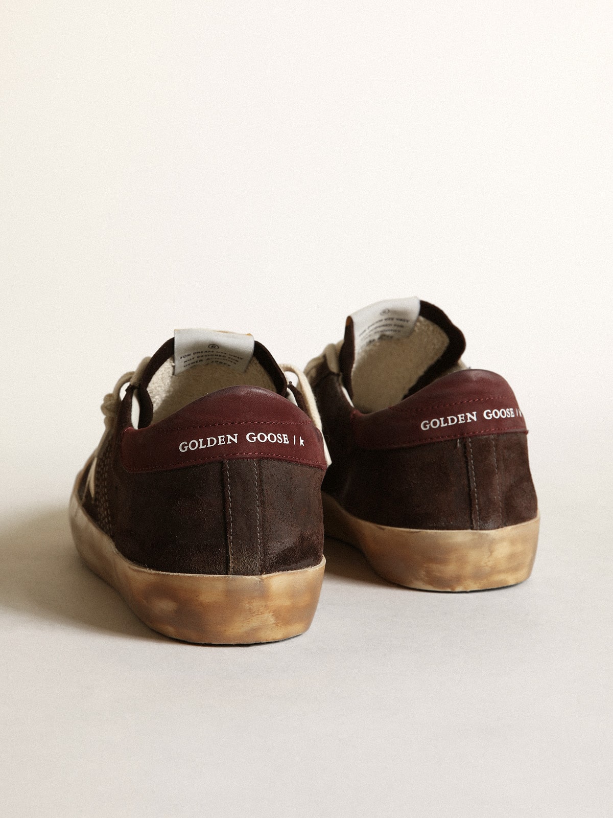 Golden Goose - Men's Super-star Penstar In Brown Suede With A Platinum Star, Man