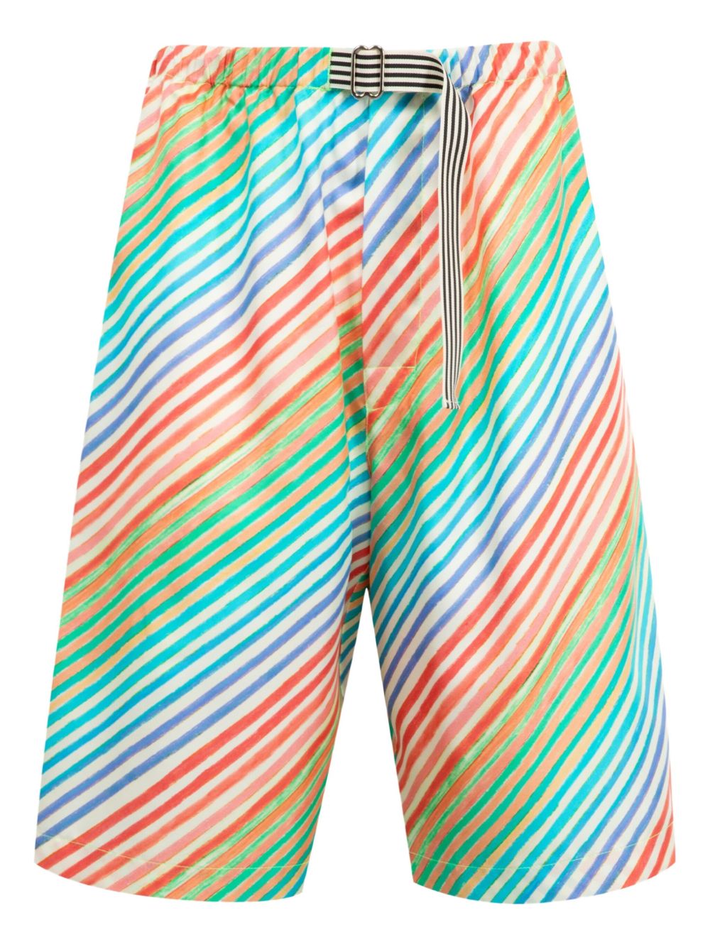 Bias Crayon striped drawstring shorts - Green