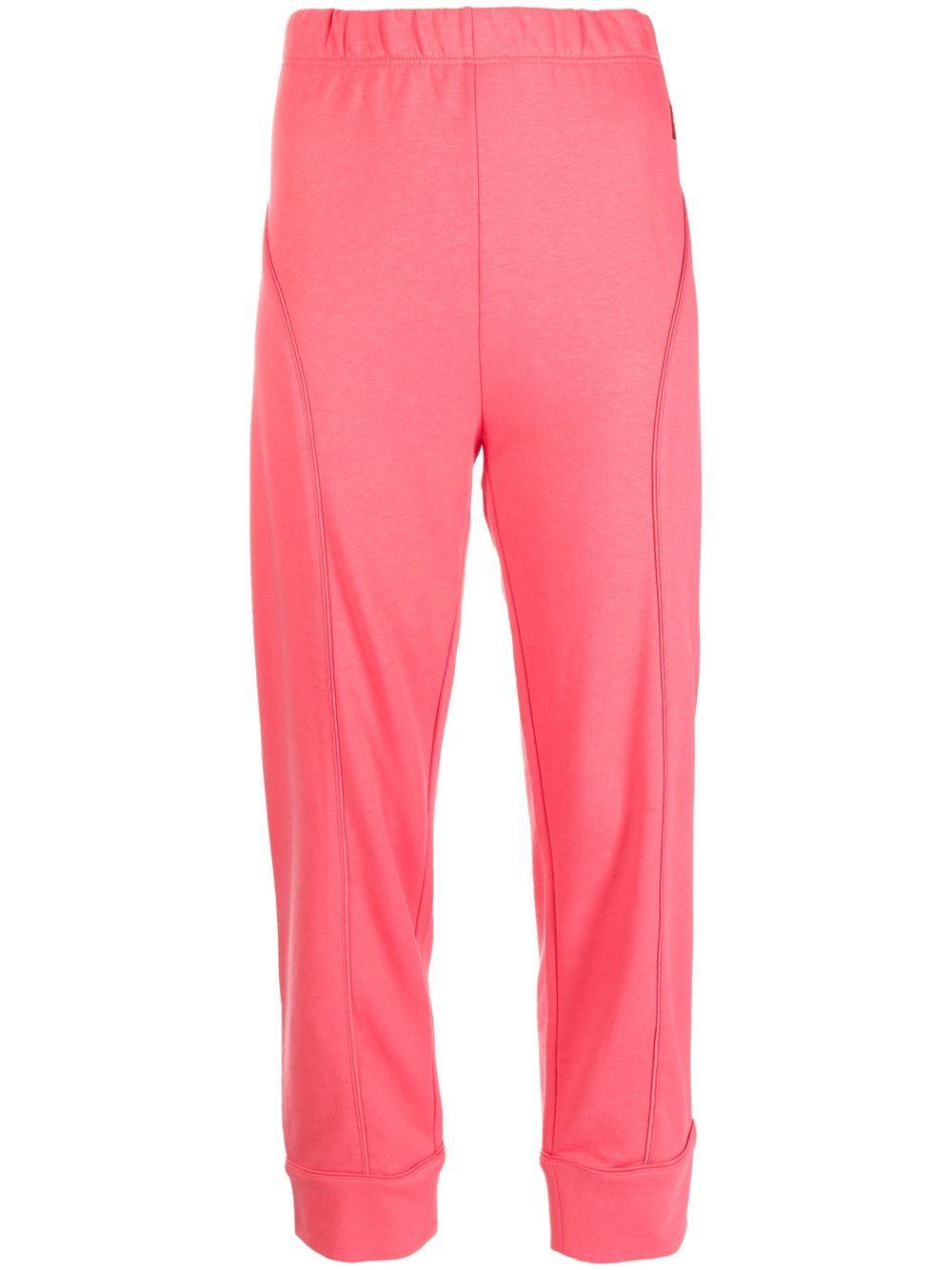Elasticated-waist zip-up track pants - White