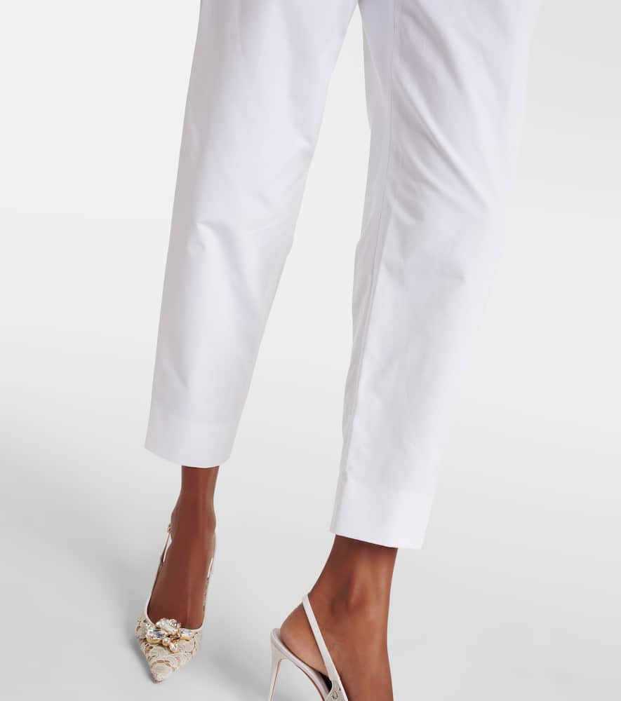 High-rise cotton straight pants