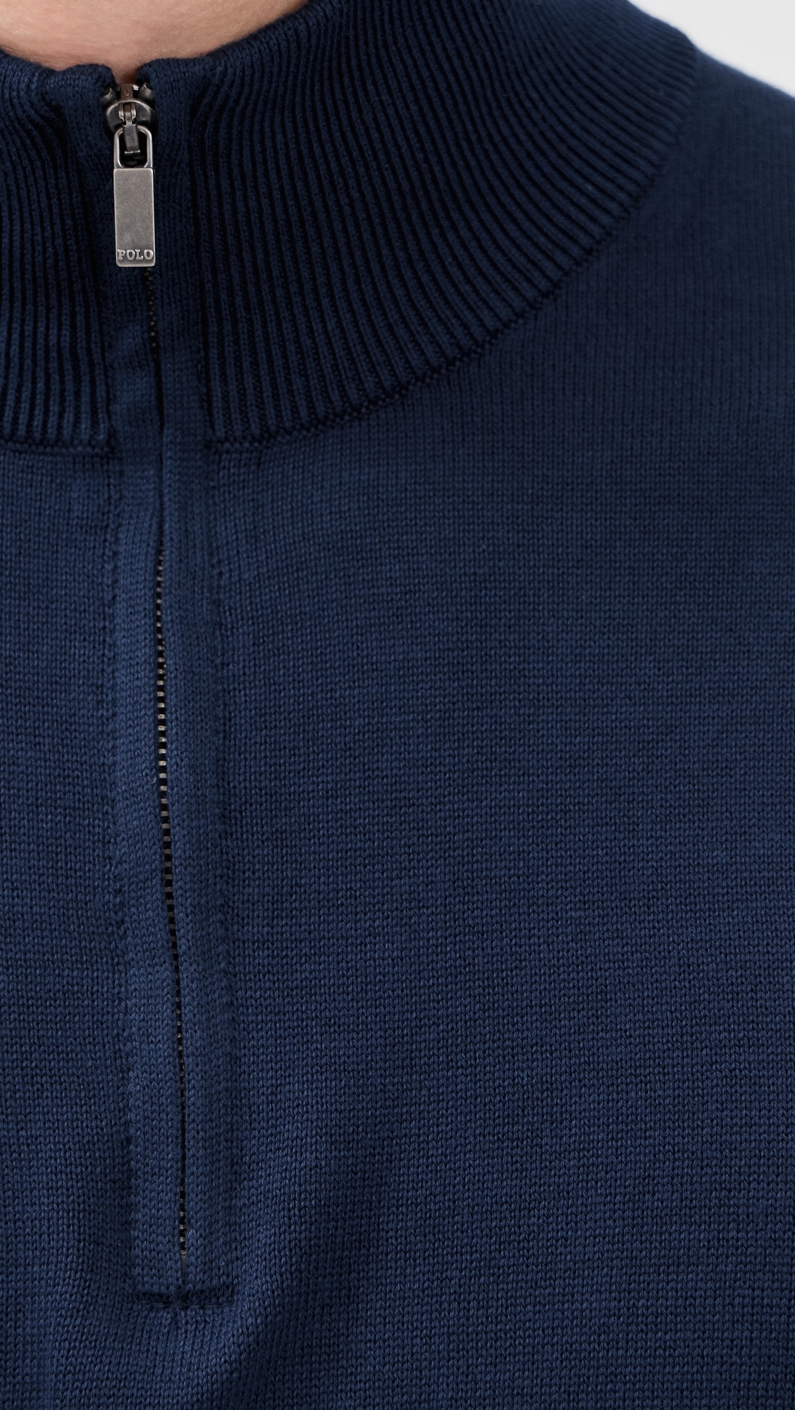 Original Label Cotton Jersey Half-Zip Sweater Bright Navy
