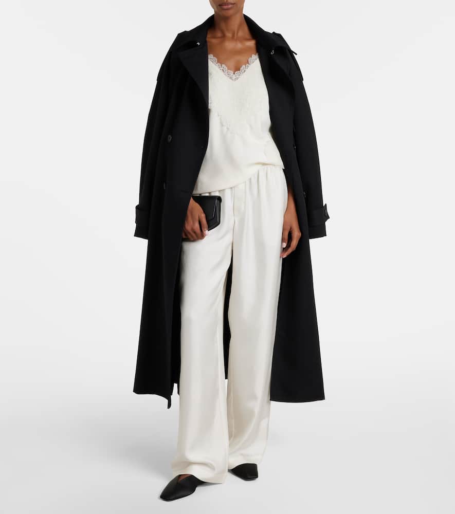 Róhe Lace-trimmed satin camisole