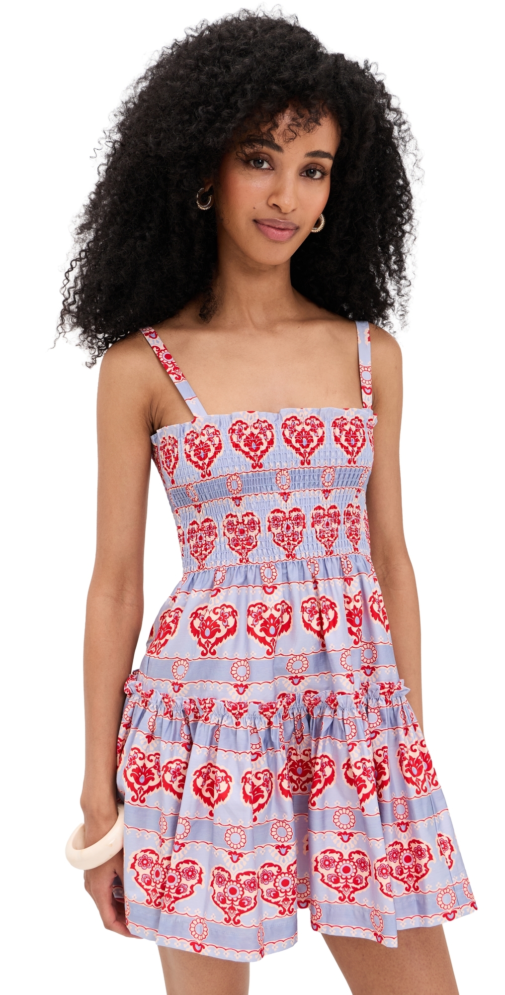 The Seraphina Mini Dress Poppy Damask Stripe