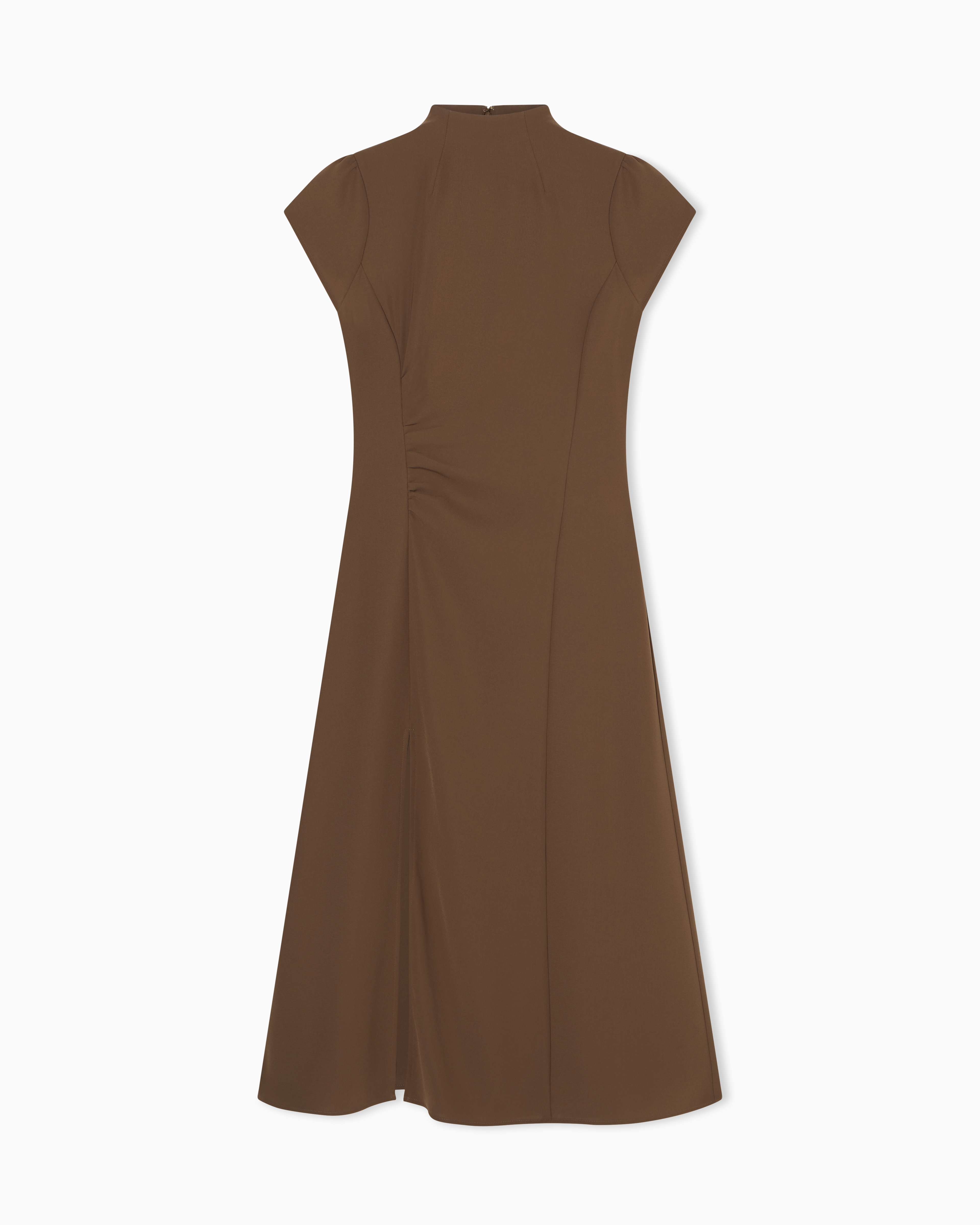 Short dress in mixed fabric