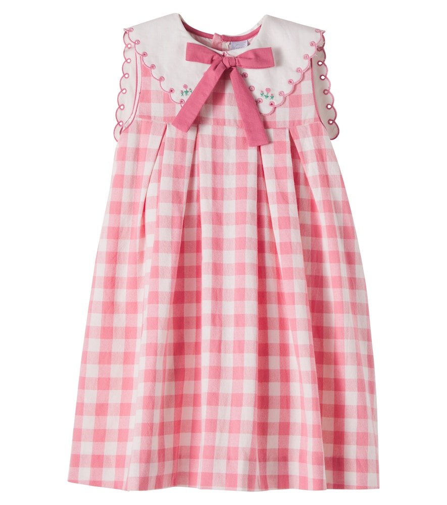 Catherine gingham pleated cotton dress