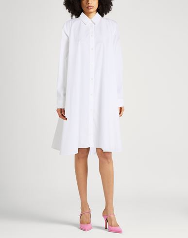 Woman Midi dress White Size 6 Cotton
