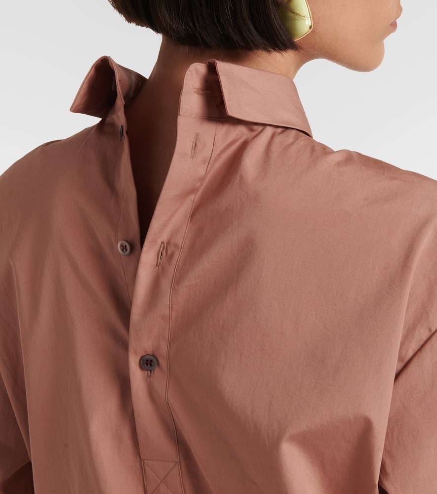 High-neck cotton blouse