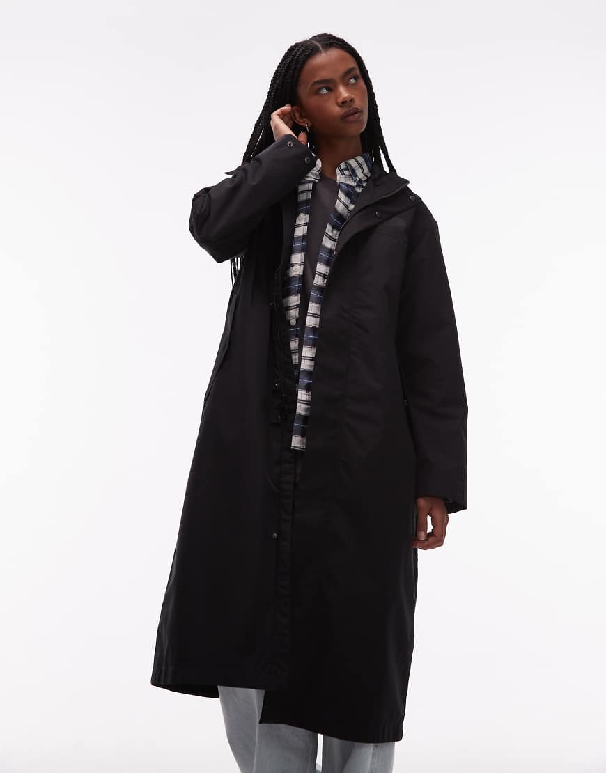 Nukabira rain shell parka jacket in black