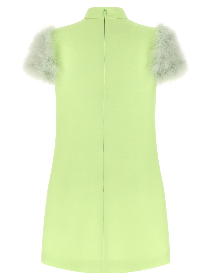 Green Crpe Mini Dress