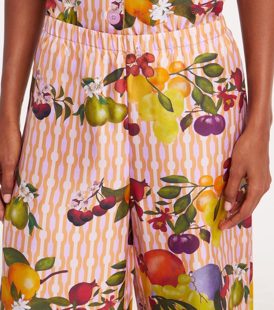 Cannelle silk twill wide-leg pants
