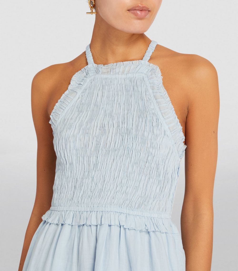 Ramie Smocked Cole Midi Dress