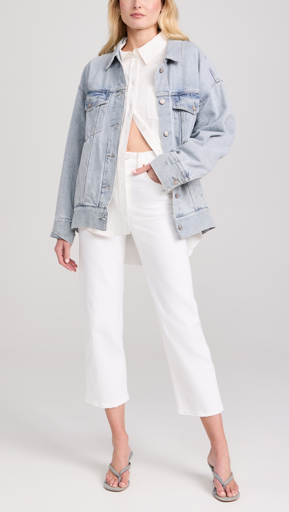 Ribcage Straight Ankle Jeans Cloud Over