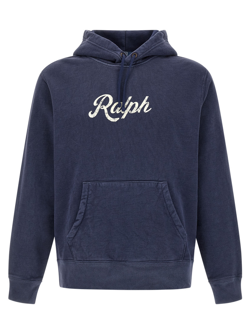 Blue Vintage Print Hoodie
