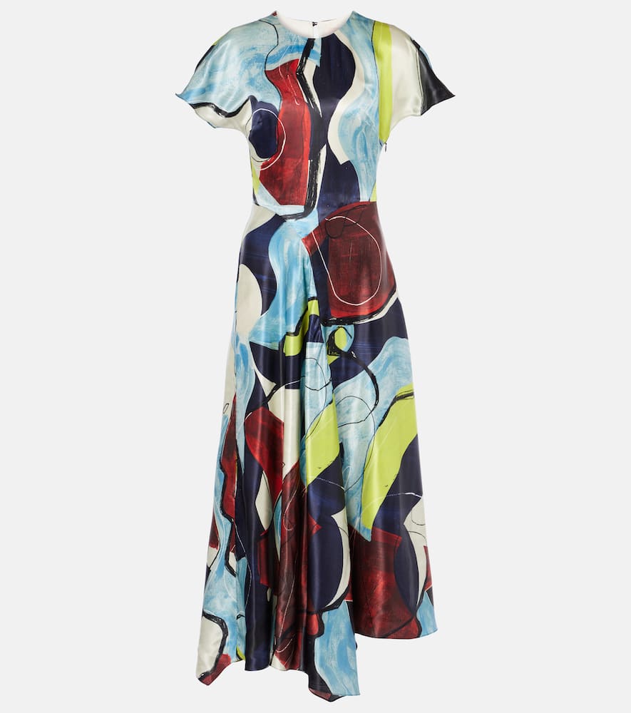 Adriana printed satin midi dress
