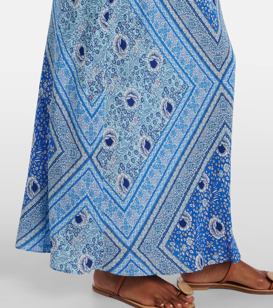 Maura printed satin maxi dress