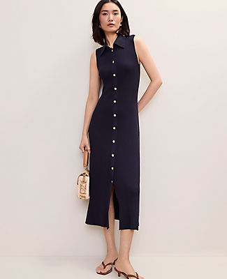 Ann Taylor Collared Midi Sweater Dress
