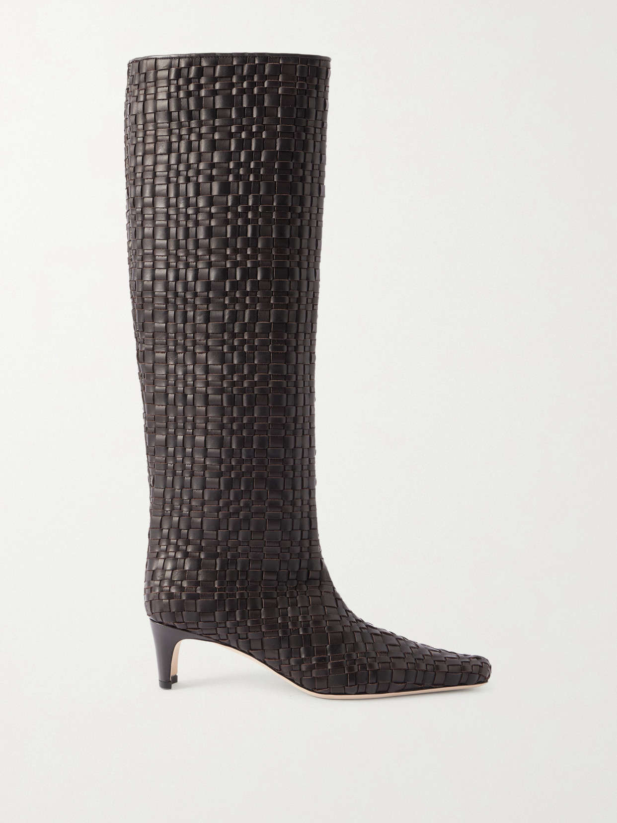 Wally Woven Leather Knee Boots - Brown