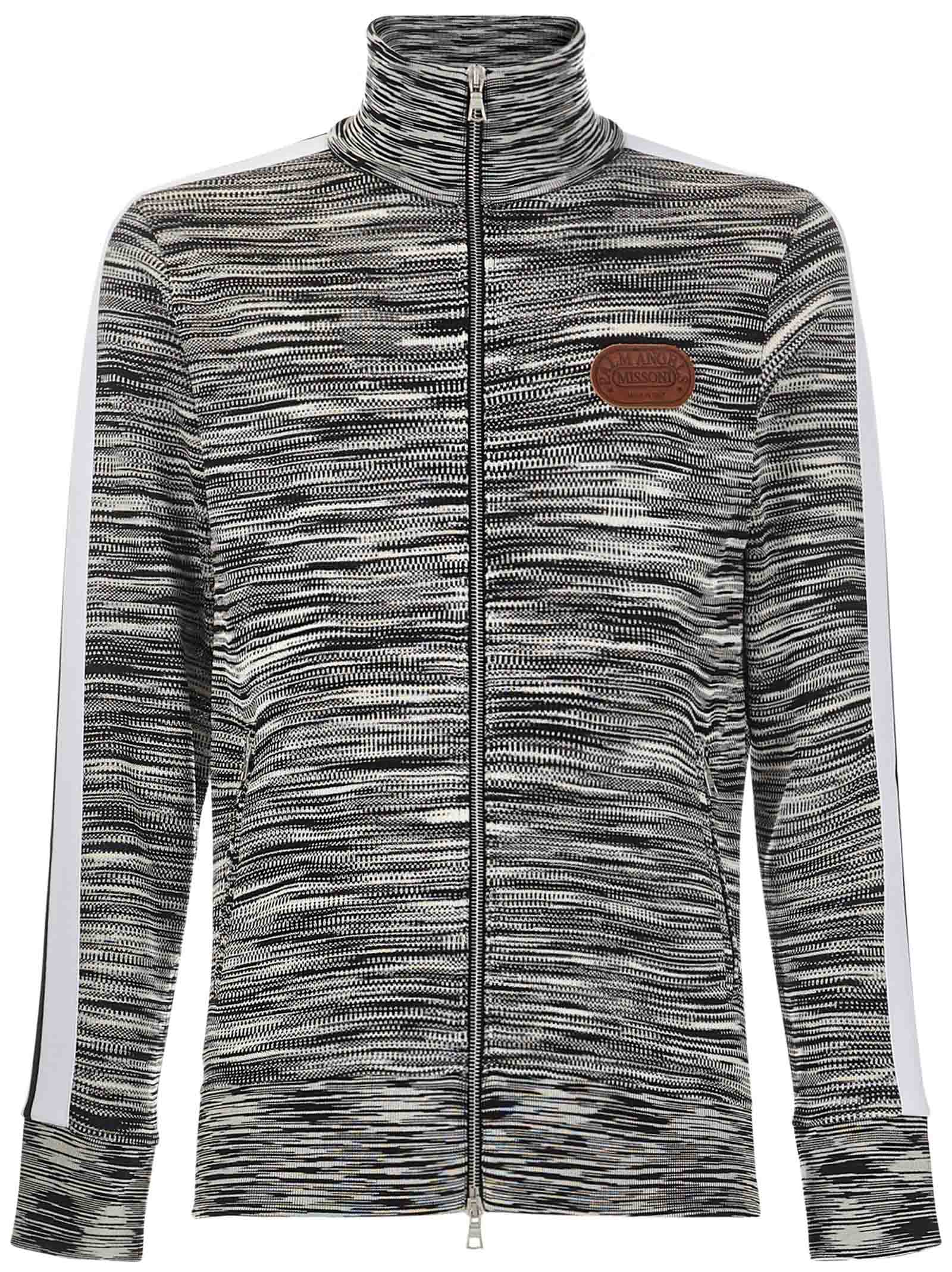 X Missoni melange knit zip-front track jacket - Black