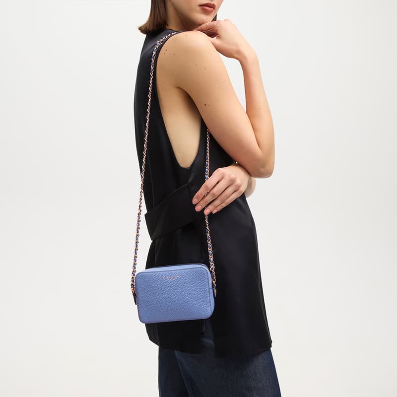 Milly Crossbody Bag in Capri Blue Pebble