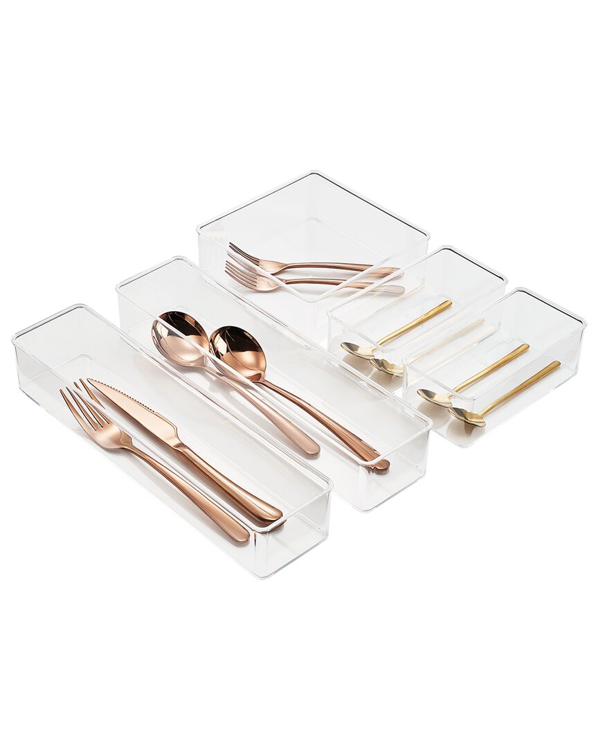 5pc Clear Drawer Organizer Set For Kitchen Storage