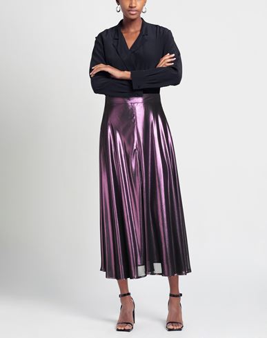 Woman Midi skirt Purple Size 4 Polyester