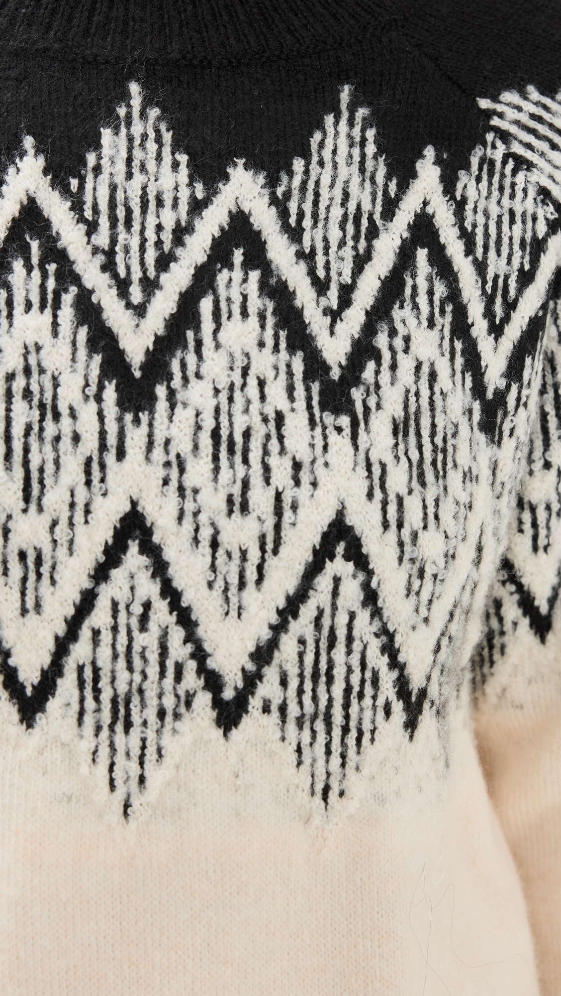 Siren Relaxed Jacquard Sweater Whitecap Grey Black Jacquard