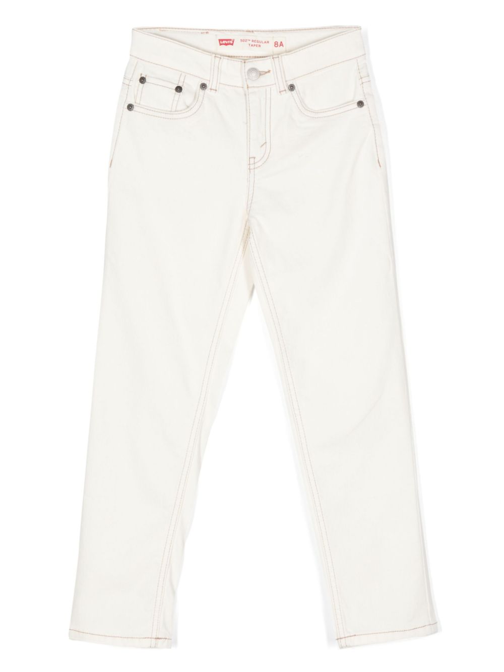 Contrast-stitching tapered jeans - Neutrals