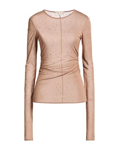 Woman Top Light brown Size 6 Viscose, Glass