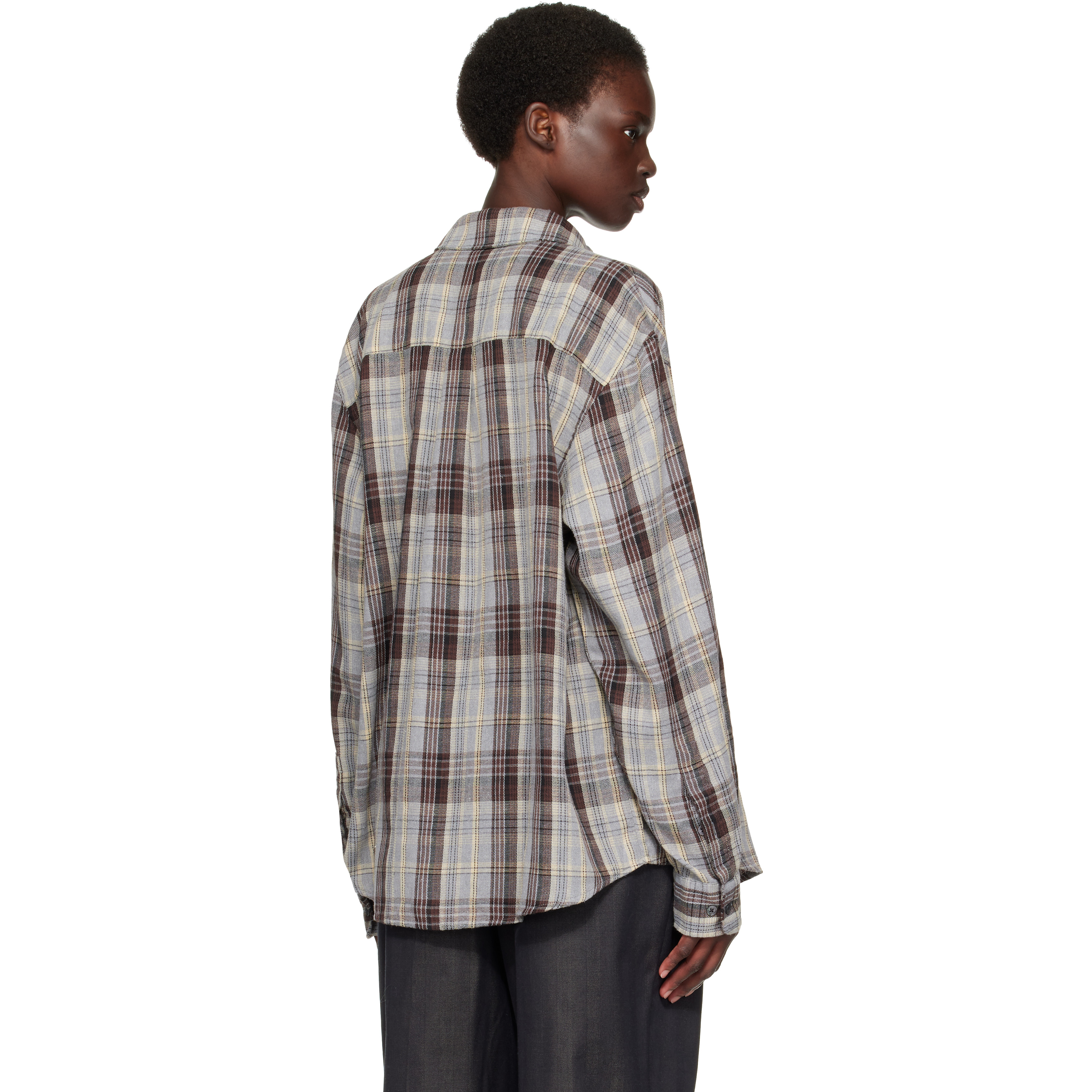 Gray & Brown Flannel Shirt
