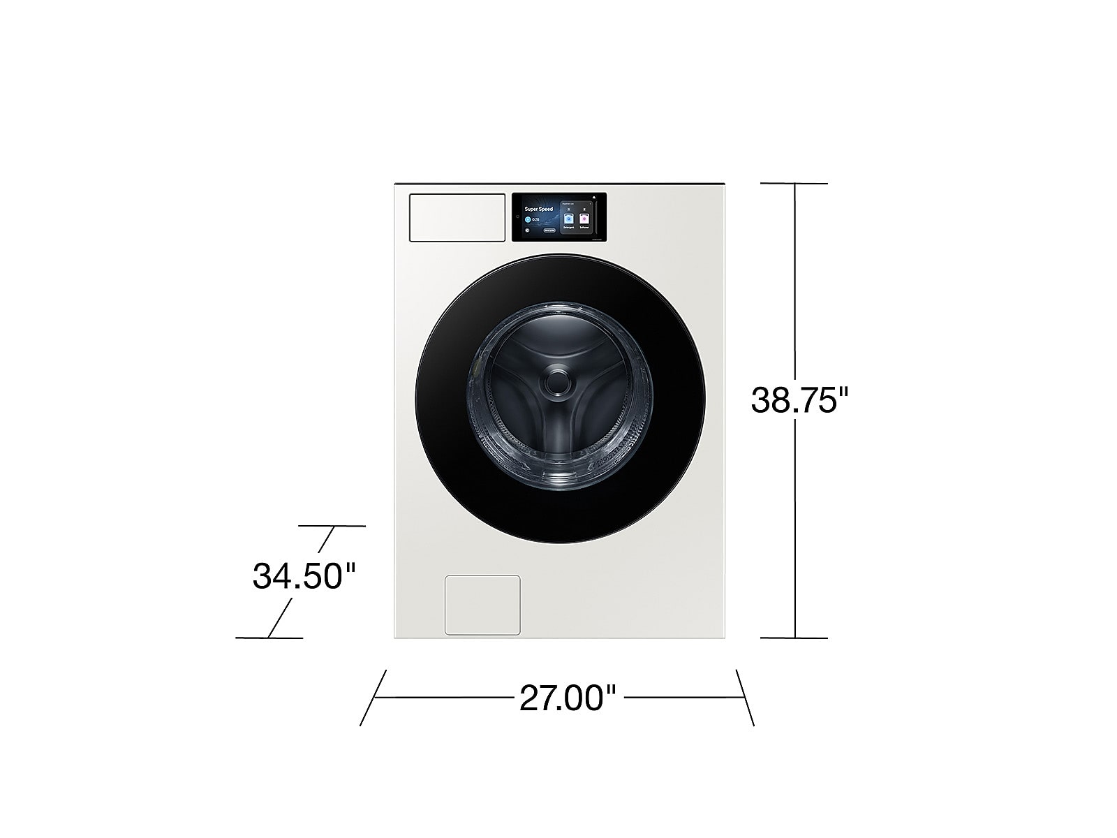 5.3 cu. ft. Bespoke AI Ultra Capacity Front Load Washer with AI Home and AI OptiWash+ in Ivory(WF90F53ADYA5)