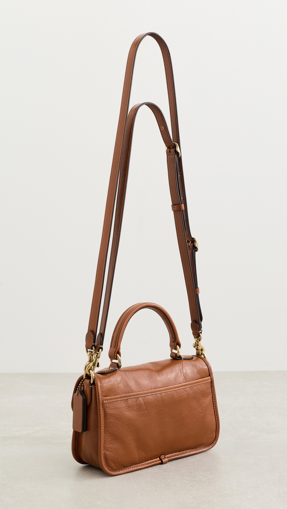 Glazed Grain Leather Metropolitan Bag 24 Amber Brown One Size