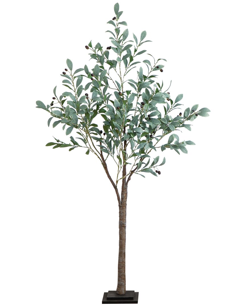 Nearly Natural 5ft Lighted Artificial Fruiting Olive Tree with 200 Warm White  LED Lights