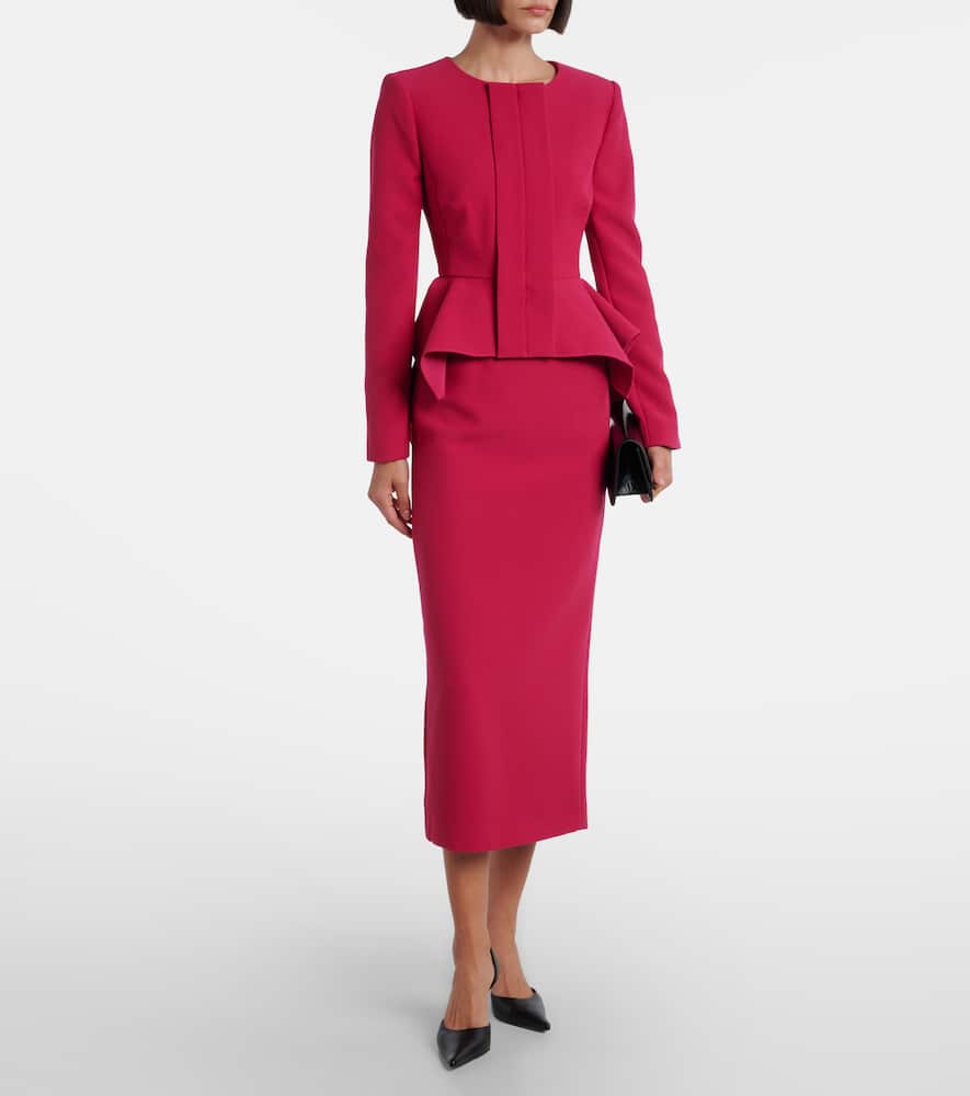 High-rise cady pencil skirt