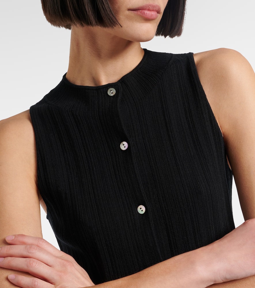 Ribbed-knit cotton top