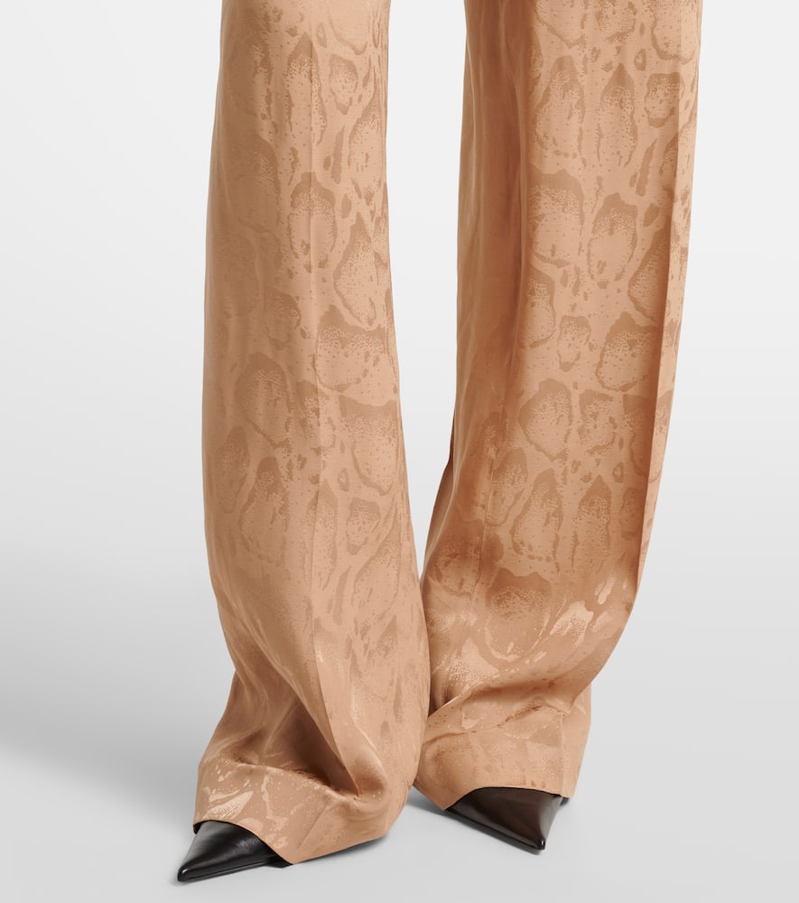 Silk-blend wide-leg pants