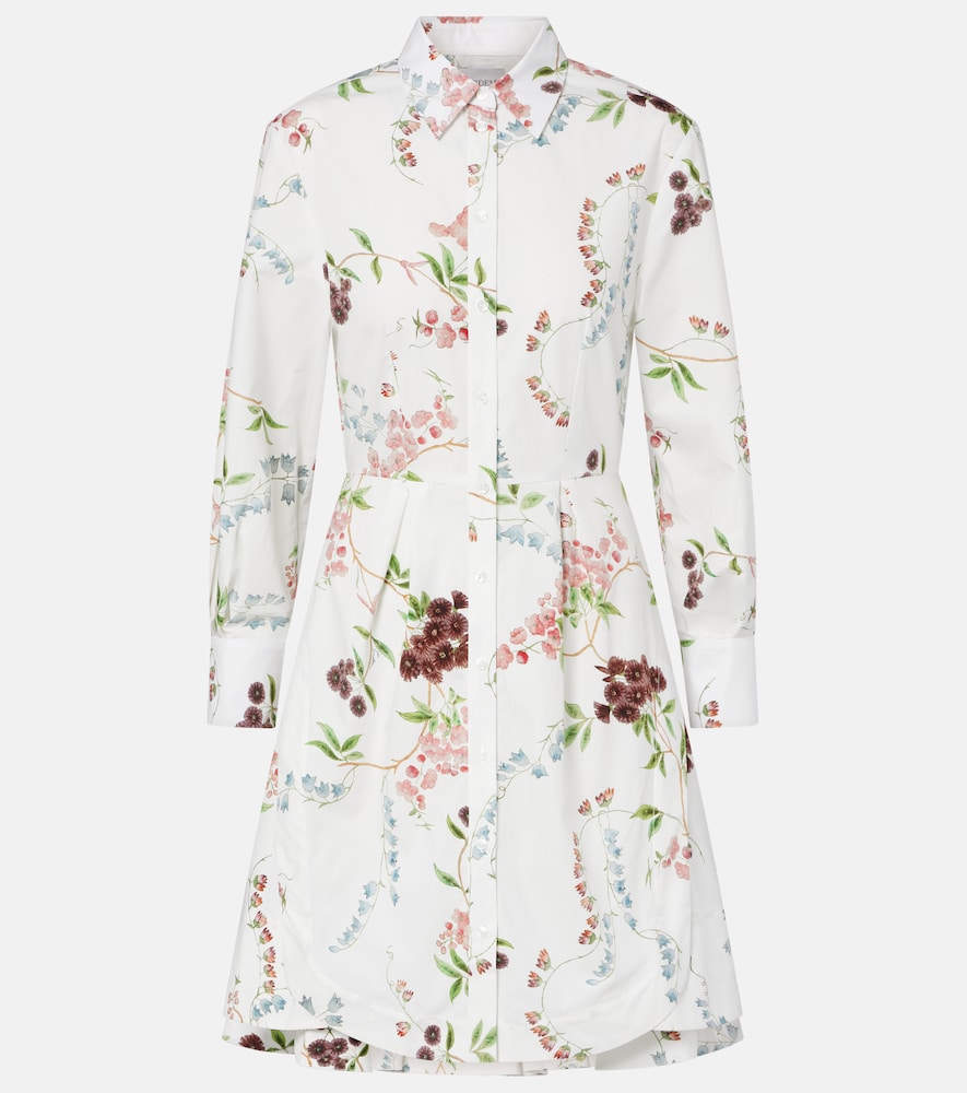 Floral cotton poplin shirt dress