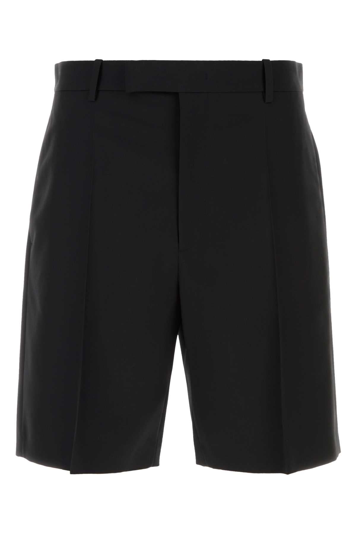 Virgin Wool Bermuda Shorts — Black