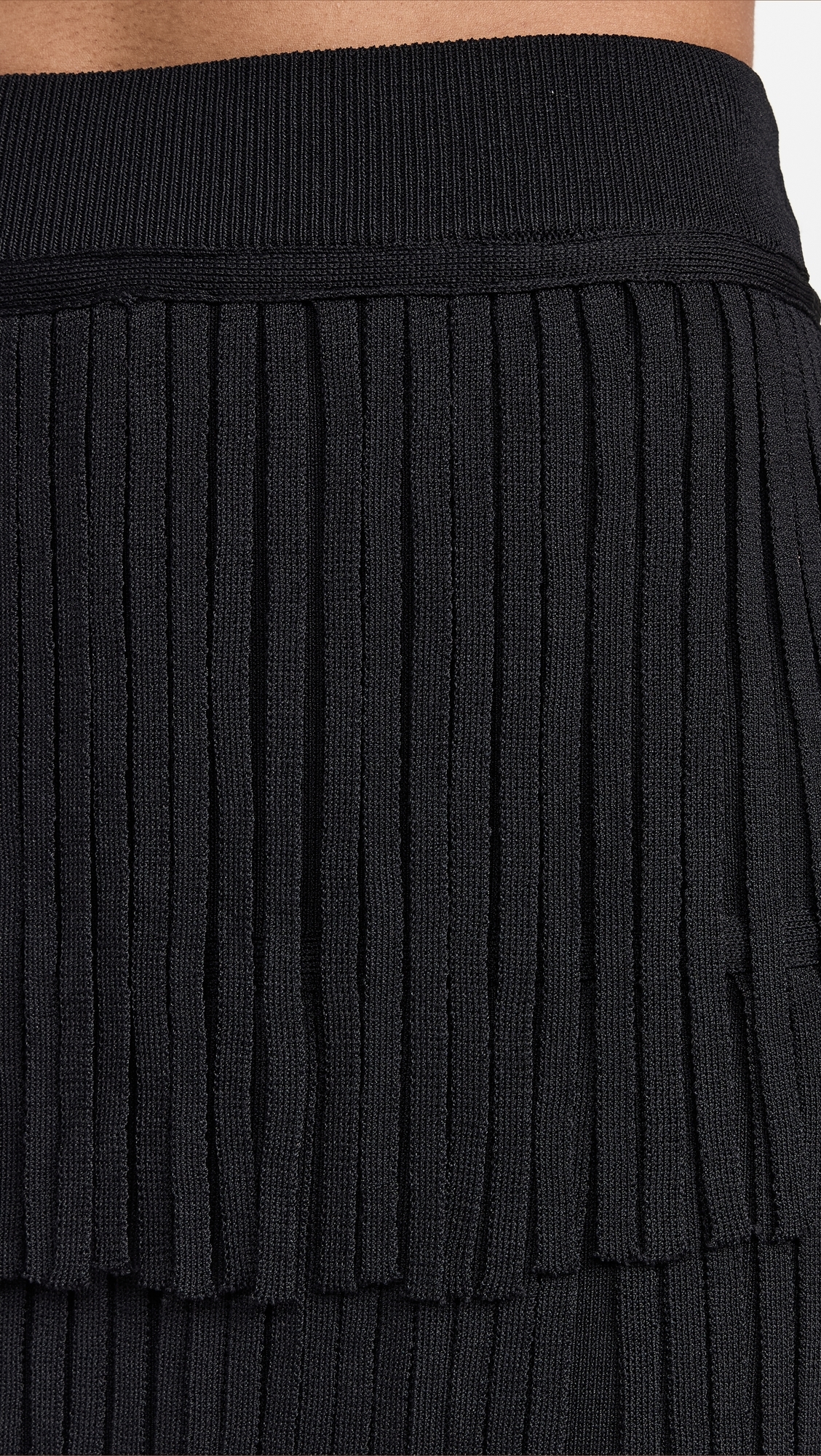 Za Za Knit Fringe Skirt Black