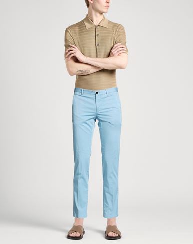 Man Pants Light blue Size 32 Cotton, Elastane