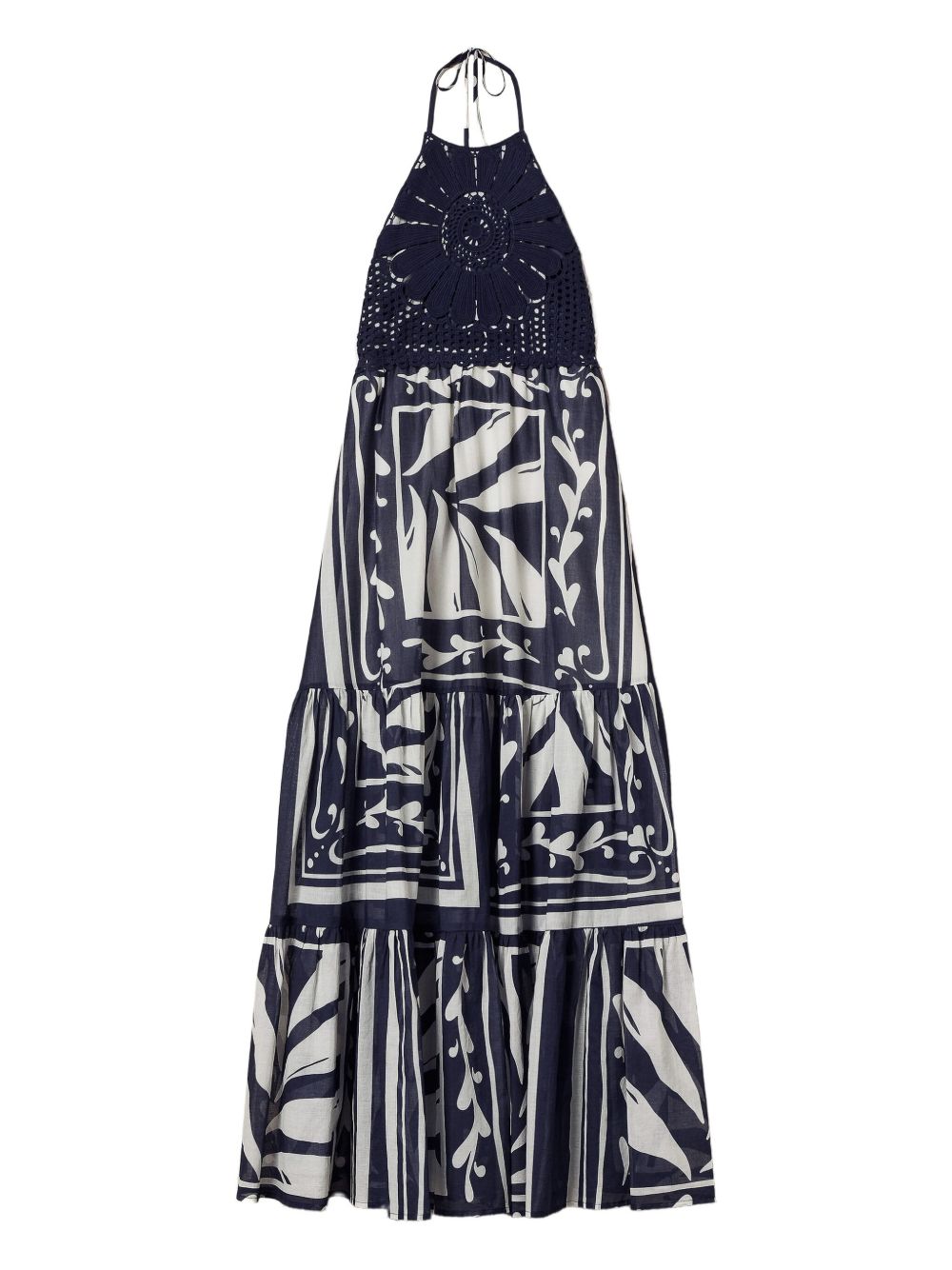 TWINSET embroidered halterneck maxi dress - Blue